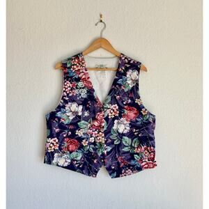 Orvis Vintage Floral 90s Y2K Vest Made In USA Large